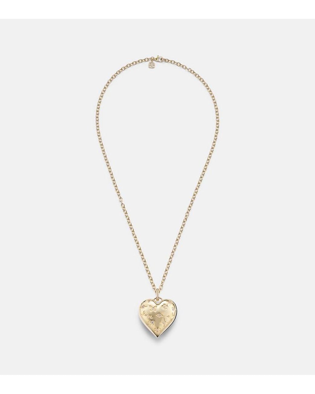 Sydney Evan White Puffy Icon Heart 14Kt Pendant With Diamonds