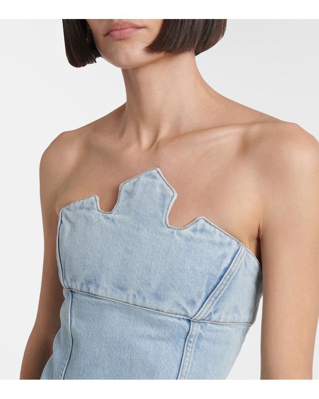 Coperni Blue X Disney Denim Bustier Dress