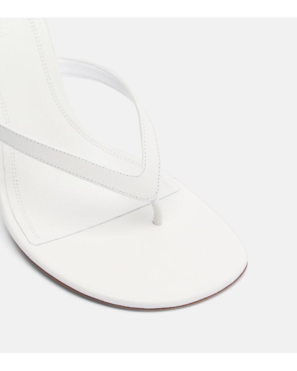 AMINA MUADDI White Juliette Leather Thong Sandals
