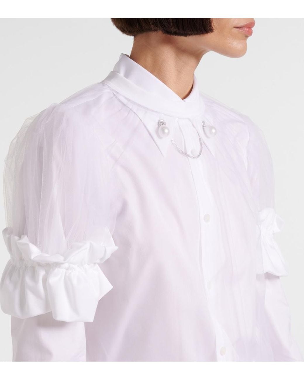 Noir Kei Ninomiya White Sheer Tulle Top