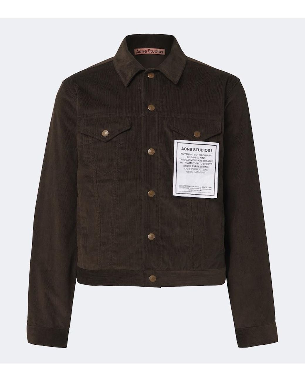Acne Black Patch-Applique Cotton Corduroy Jacket for men