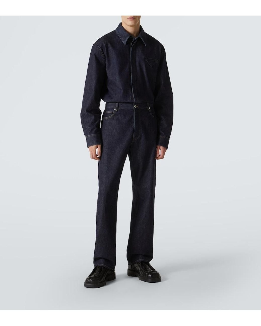 Bottega Veneta Blue Regular Denim Shirt for men