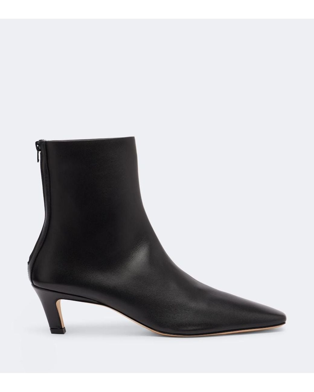 Totême Black Leather Ankle Boots