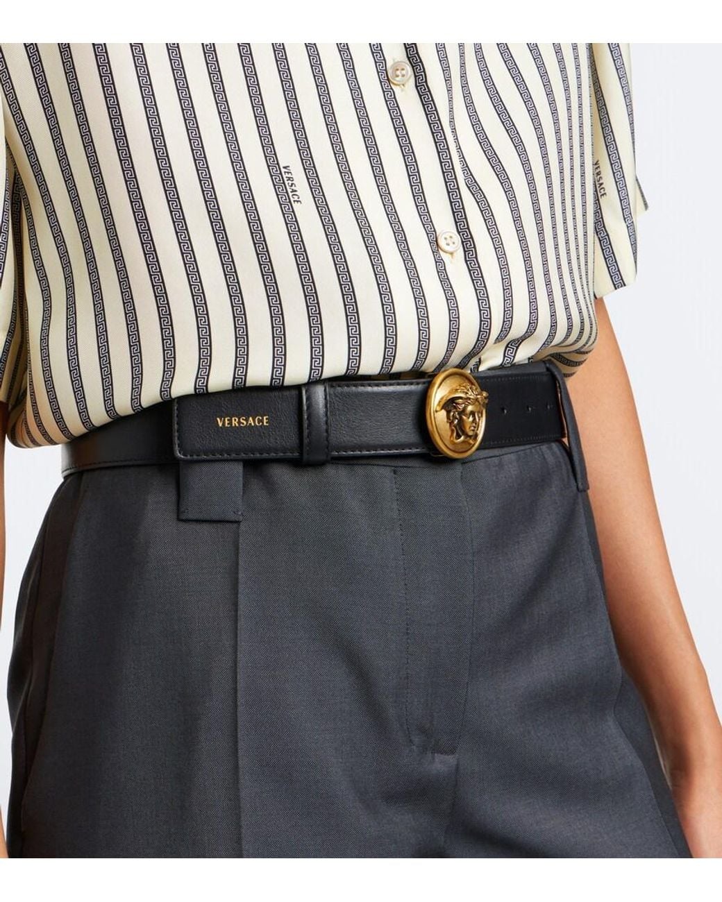 Versace Black Medusa Leather Belt