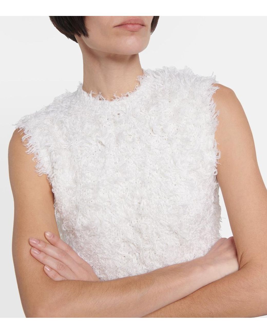 Totême White Silk Sweater Vest