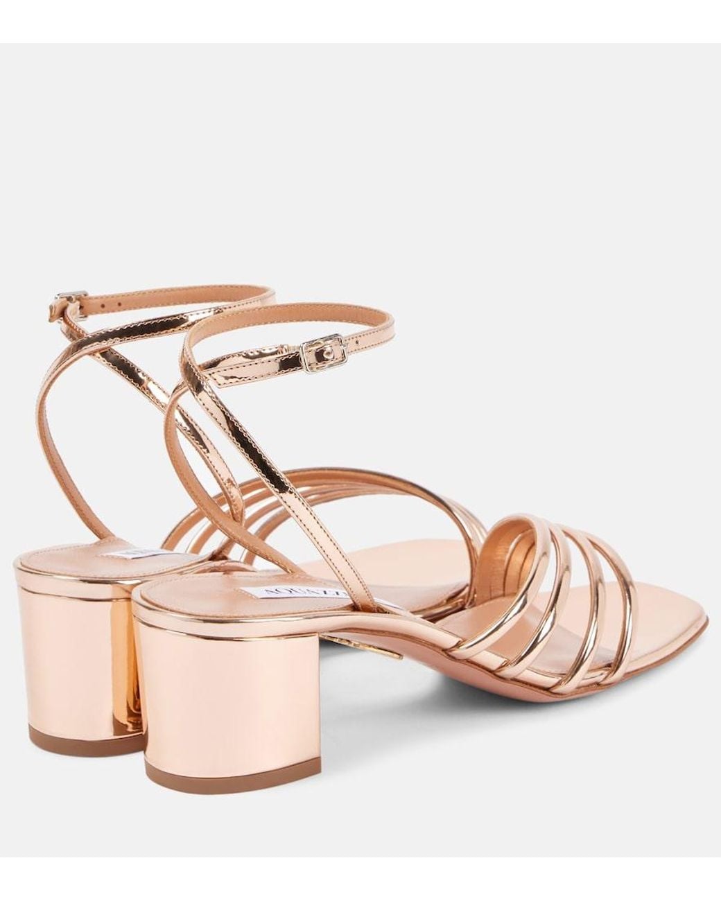 Aquazzura Pink Latour 50 Faux Leather Sandals