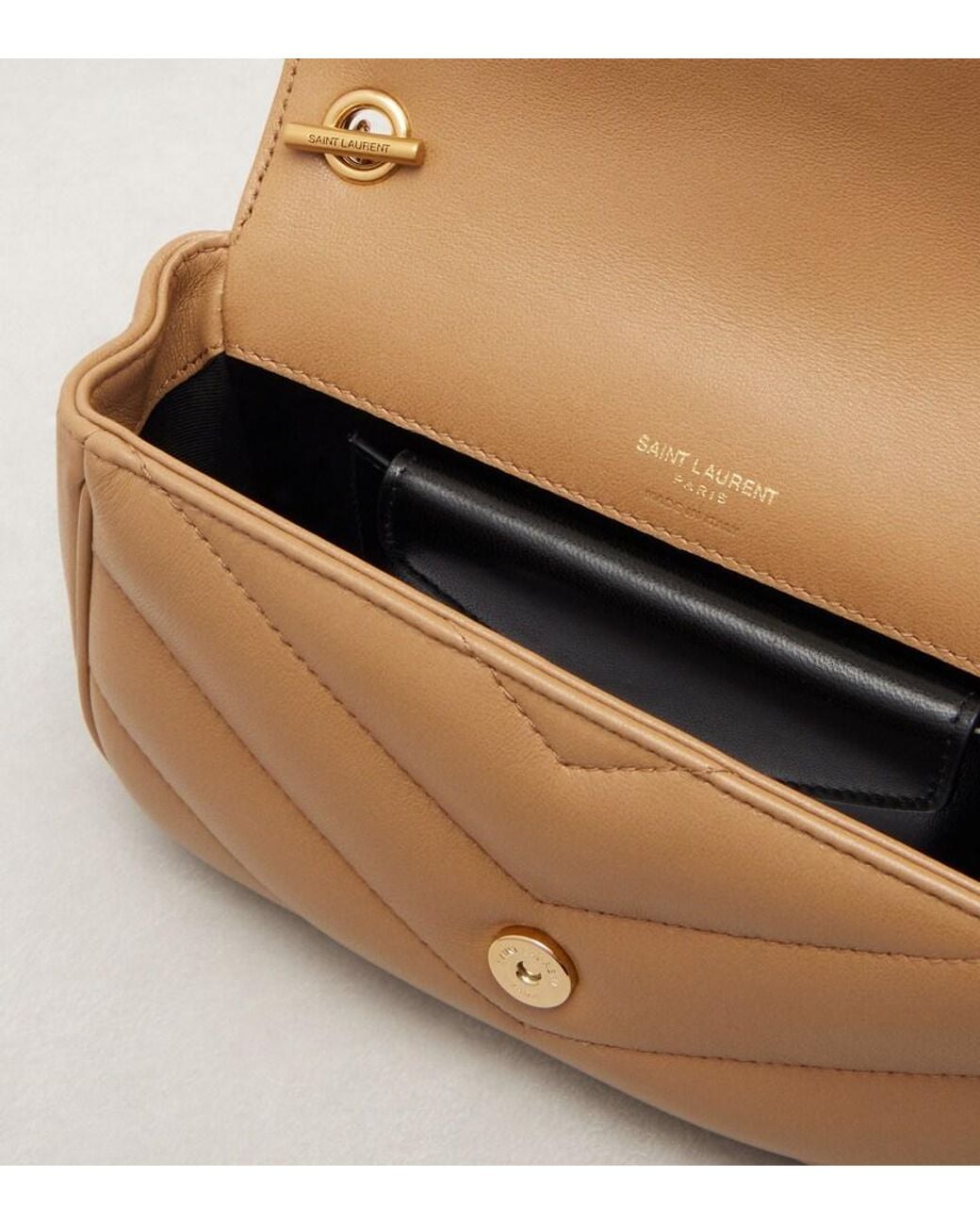 Saint Laurent Brown Loulou Mini Leather Crossbody Bag