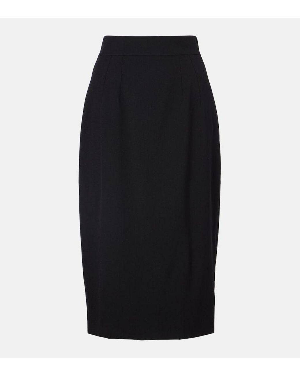 Dolce & Gabbana Black Wool-Blend Pencil Skirt