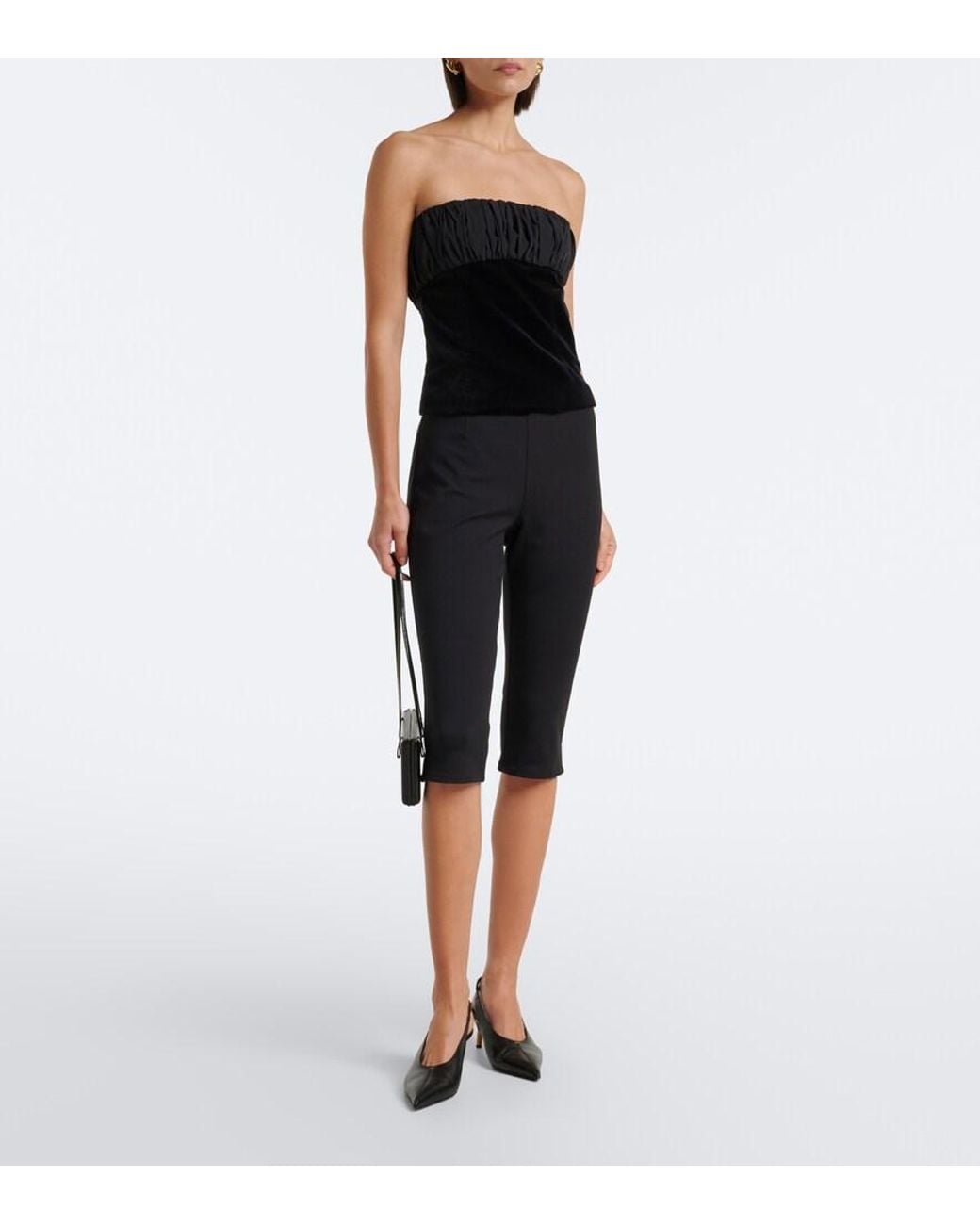 Posse Blue Mina Cotton-Blend Capri Pants