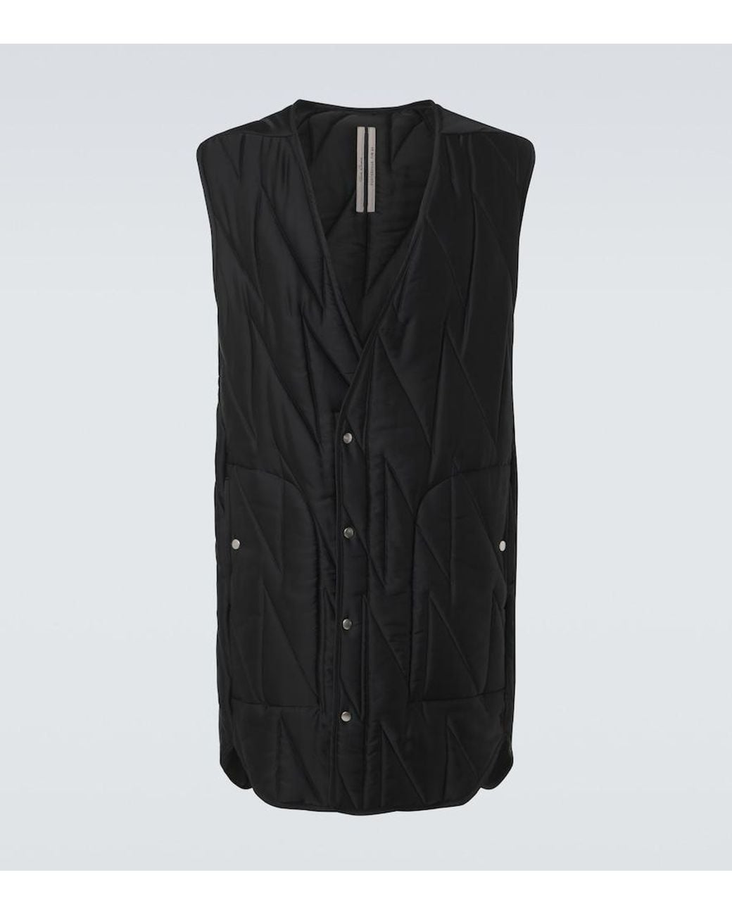 Rick Owens Black Quilted Puffer Vest for men