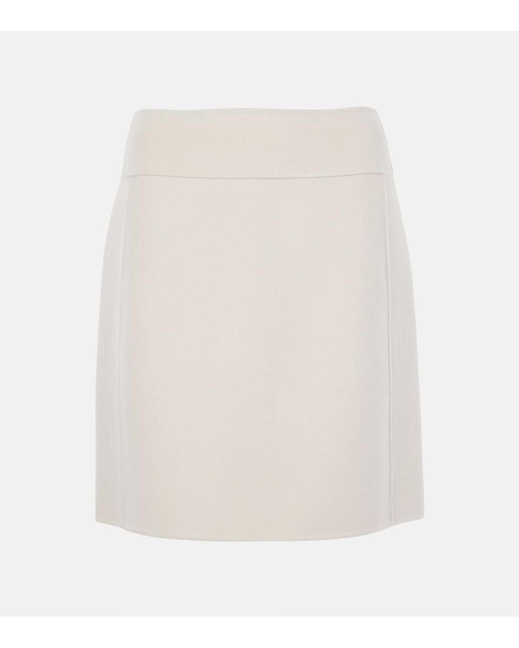 Max Mara White Wool Miniskirt