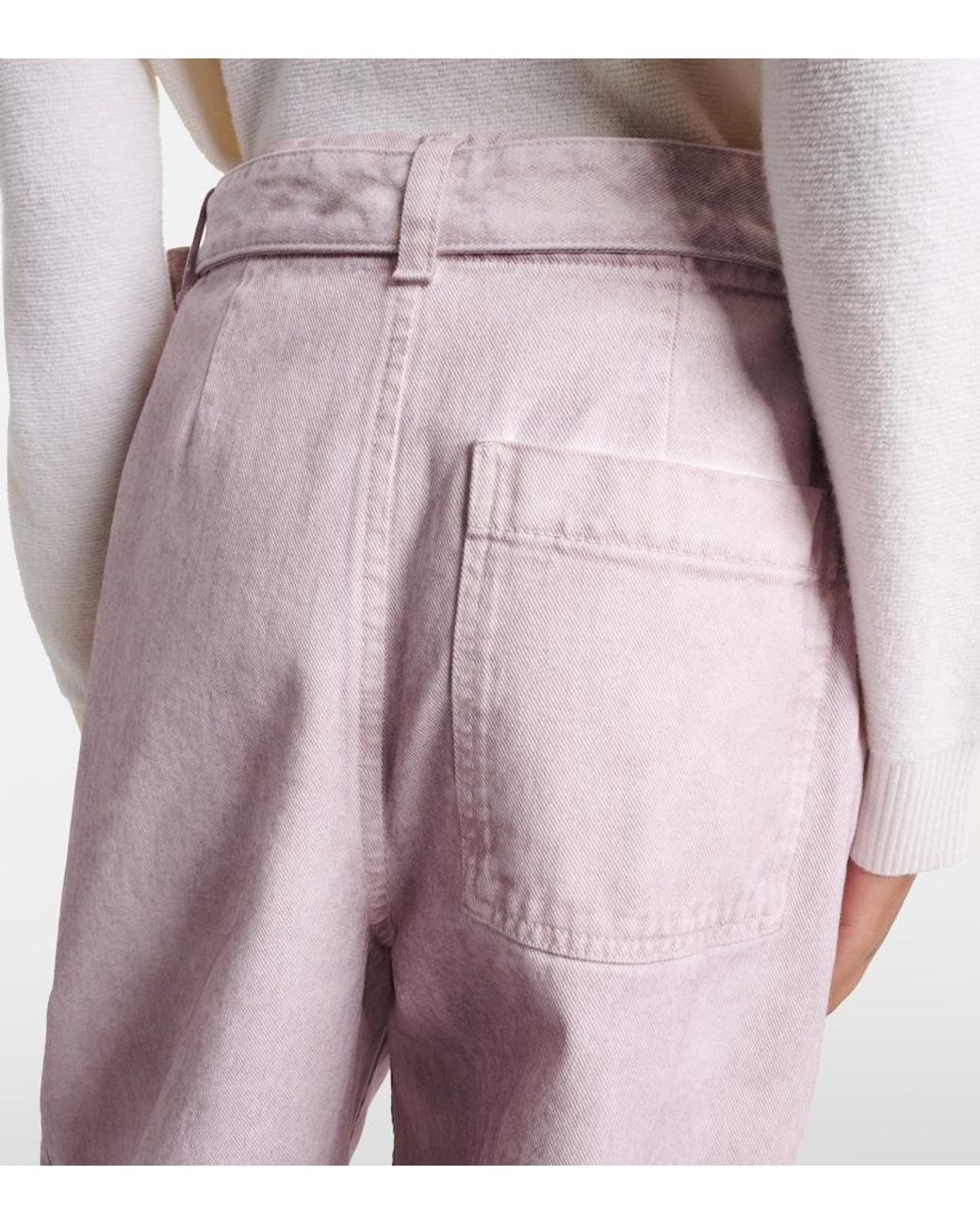Loewe Pink Belted Wide-Leg Jeans
