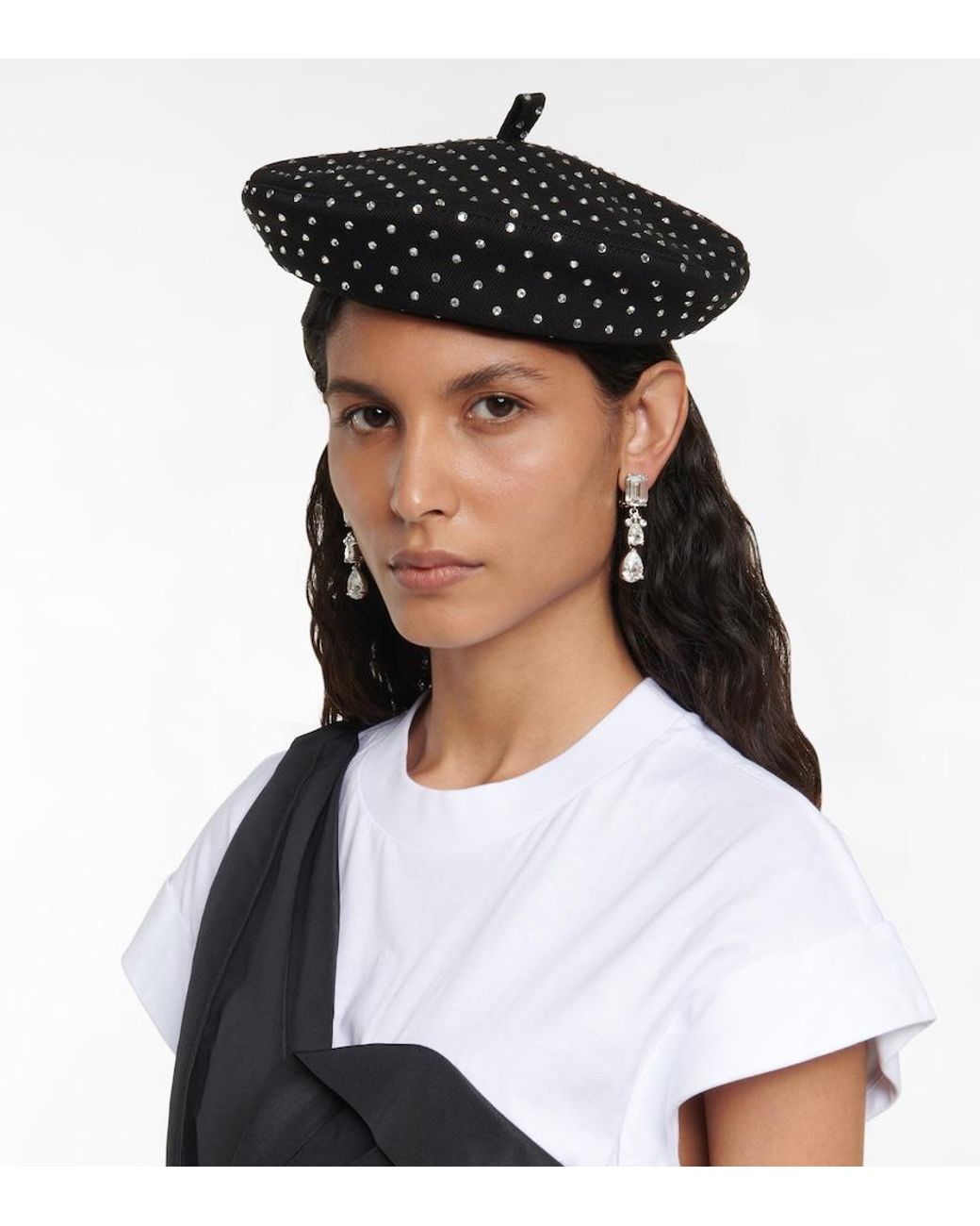 Ruslan Baginskiy Black Beanie Embellished Twill Beret