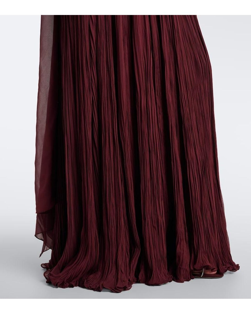 Marmar Halim Purple Scarf-Detail Pleated Corset Gown