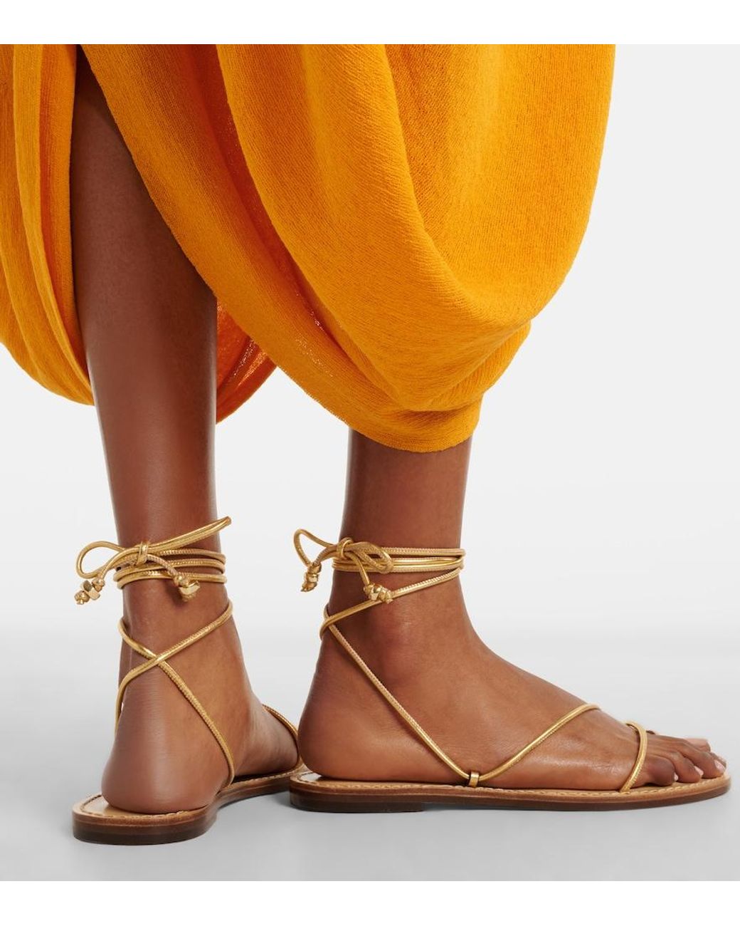 Amanu Karima Metallic Leather Sandals