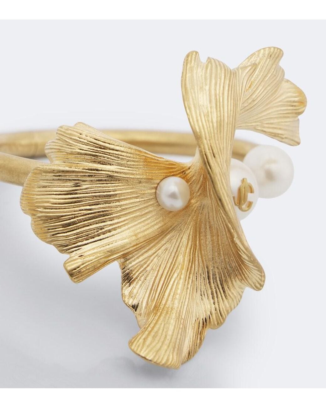 Jimmy Choo Metallic Wave Embellished Cuff Bracelet