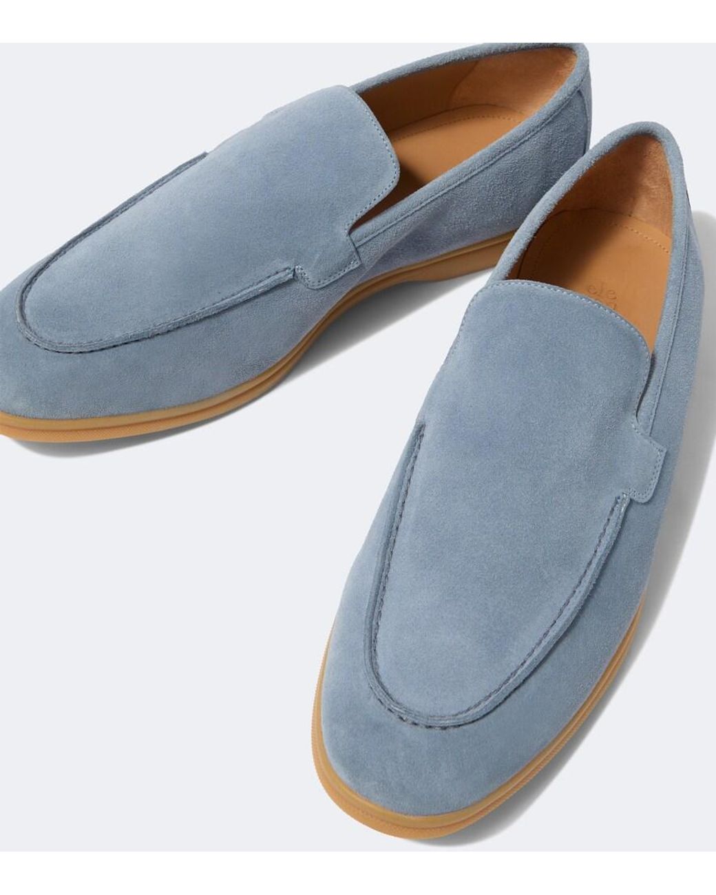 Eleventy Blue Suede Loafers for men