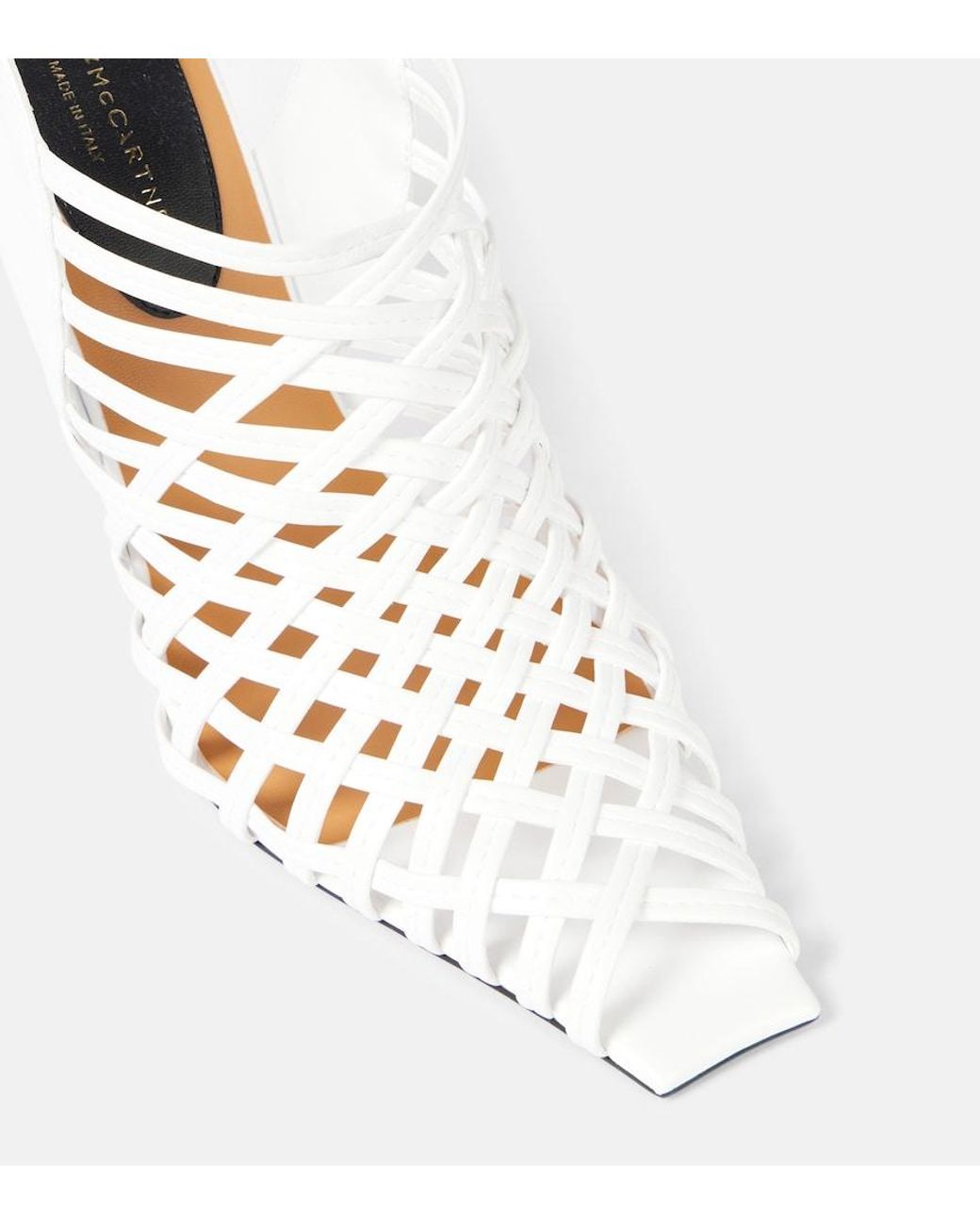 Stella McCartney White Spur Woven Vegan-Leather Pumps