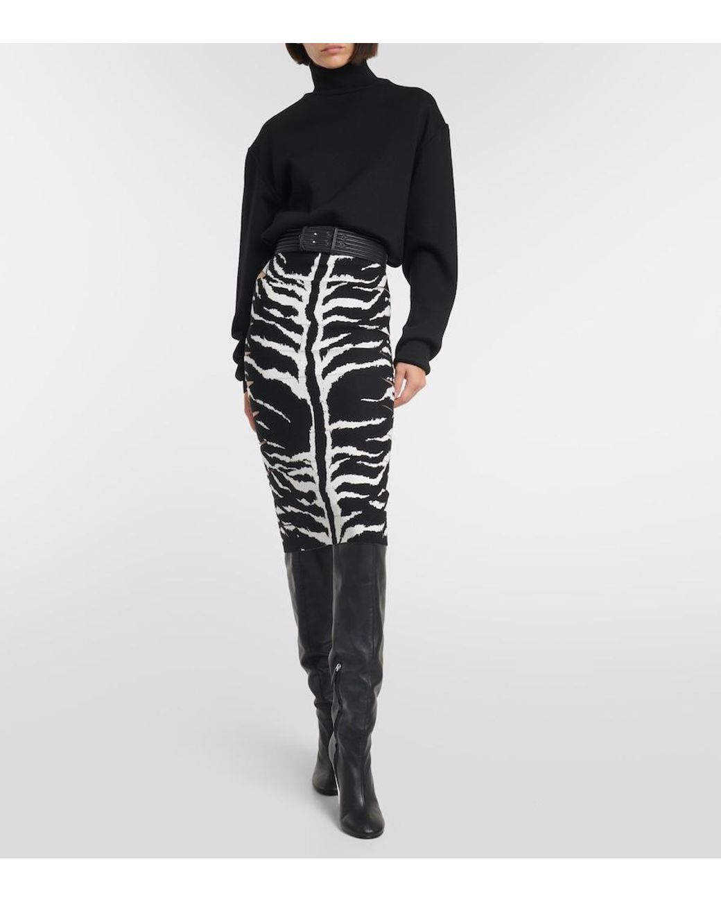 Alaïa Black Midi Skirts