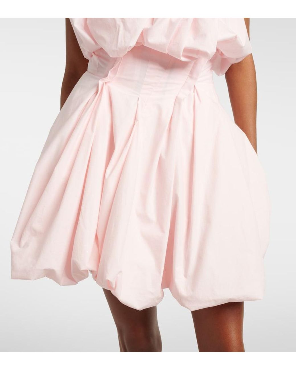 Magda Butrym Pink Pleated Cotton Minidress