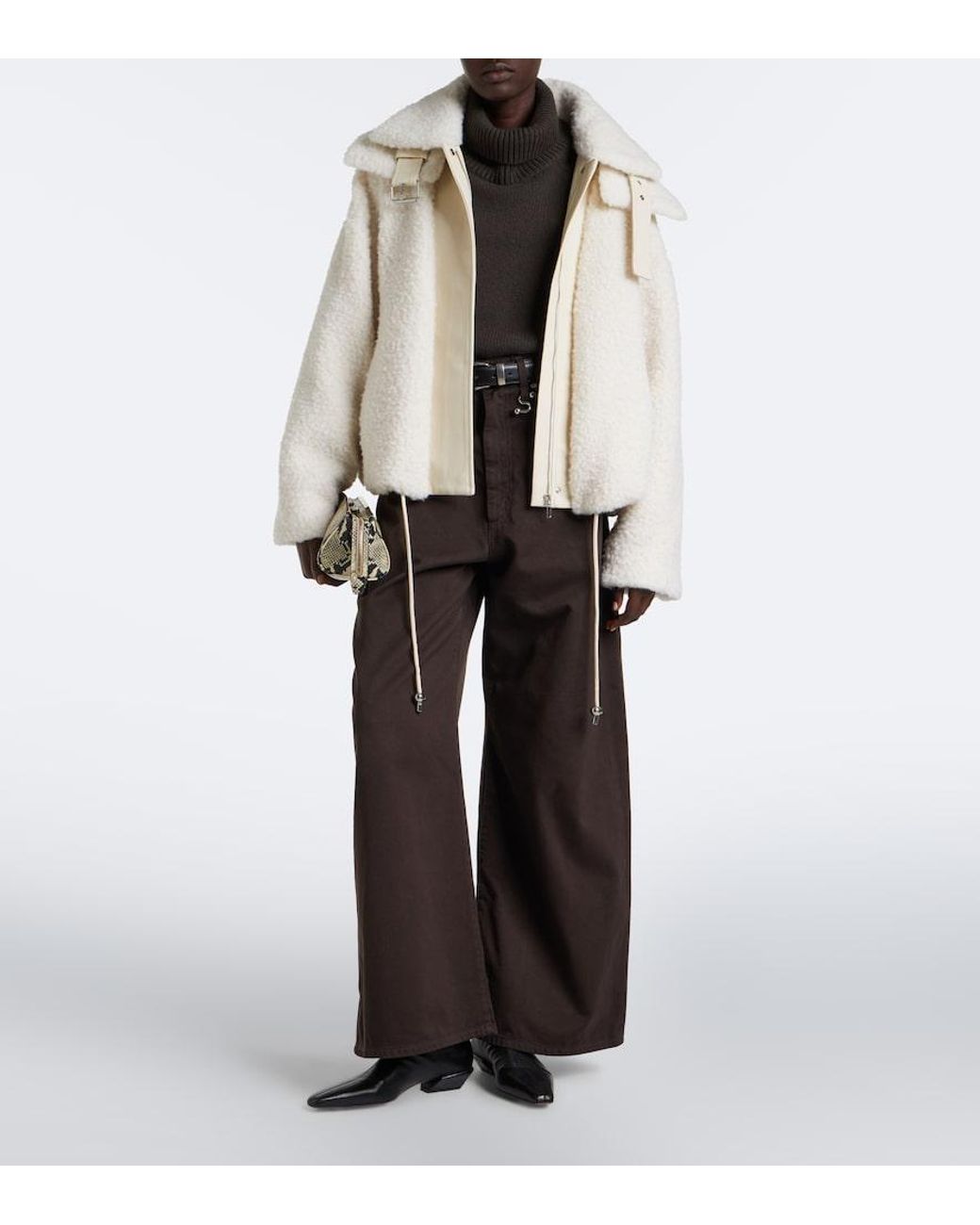 Sportmax Natural Teddy-Trimmed Jacket