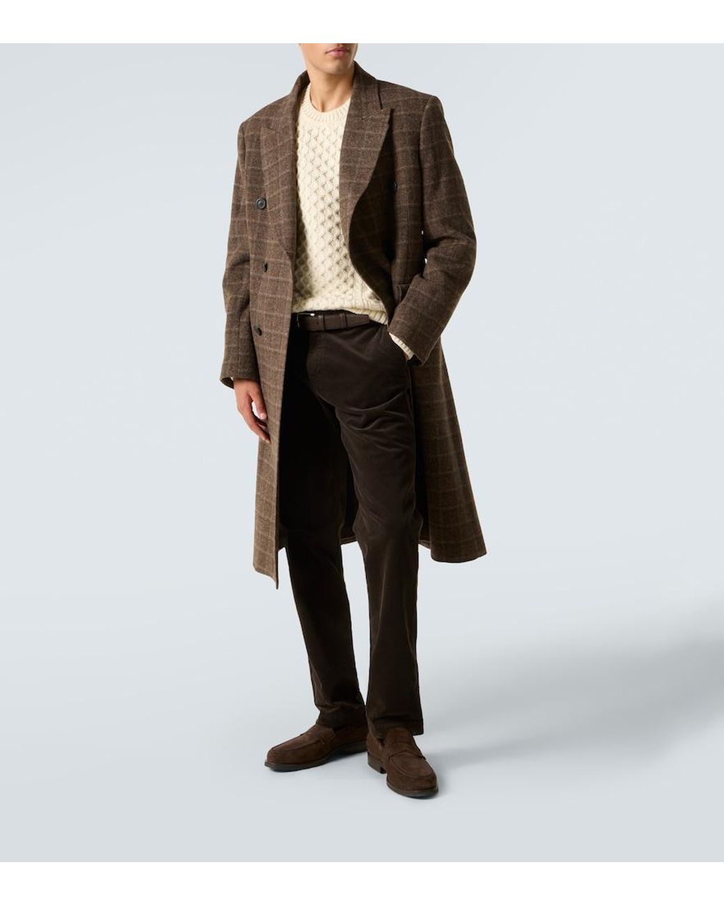 Sunspel Black Corduroy Cotton Straight Pants for men