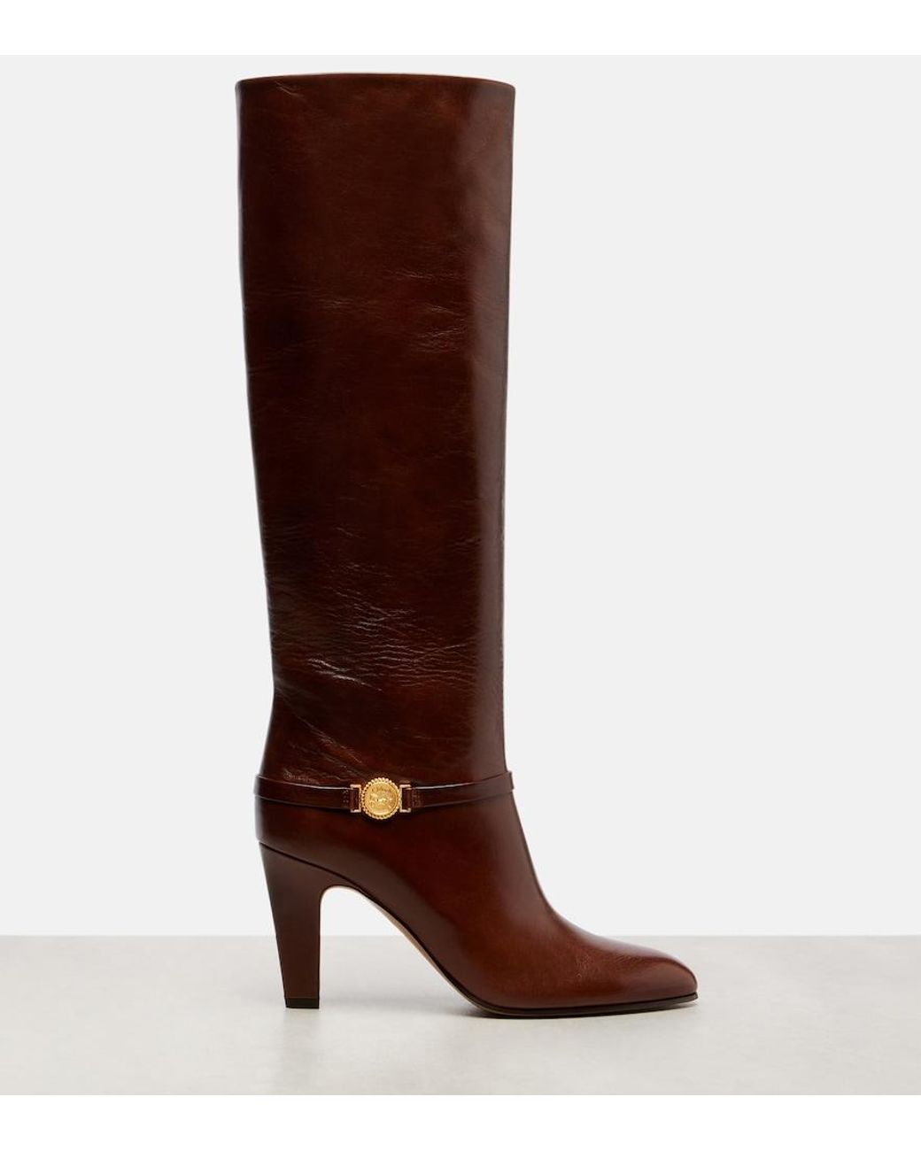 Chloé Brown Eve 85 Leather Knee-High Boots