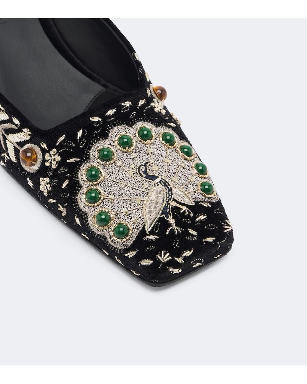 Zimmermann Black Atelier Embellished Velvet Wedge Mules