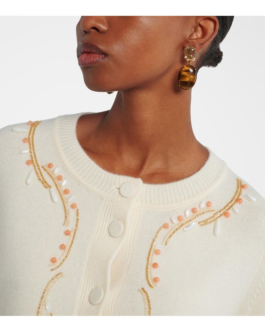 Jennifer Behr Brown Xiomara Embellished-Plated Earrings