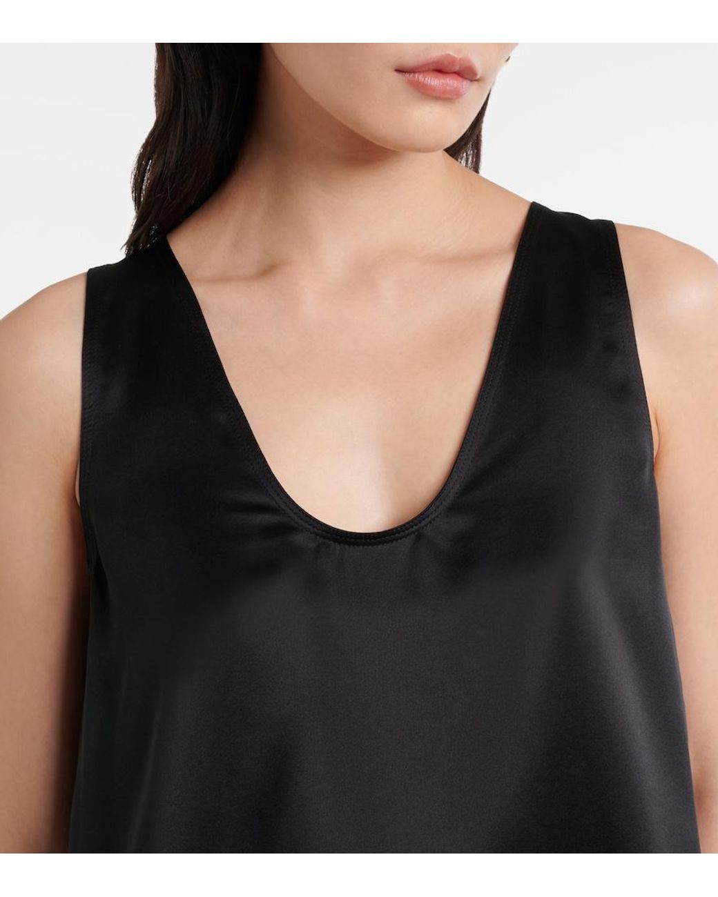 Max Mara Black Filly Silk Tank Top