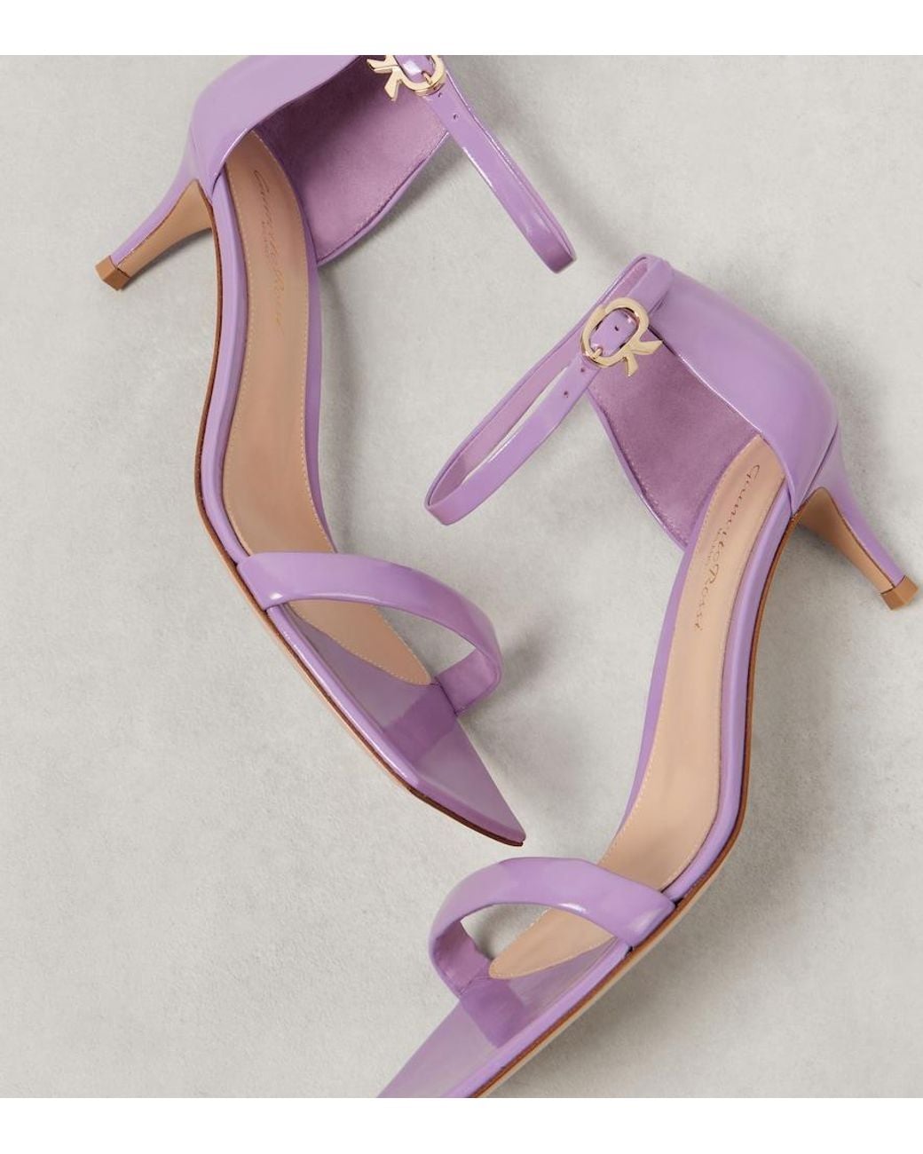Gianvito Rossi Purple Rhys 55 Patent Leather Sandals