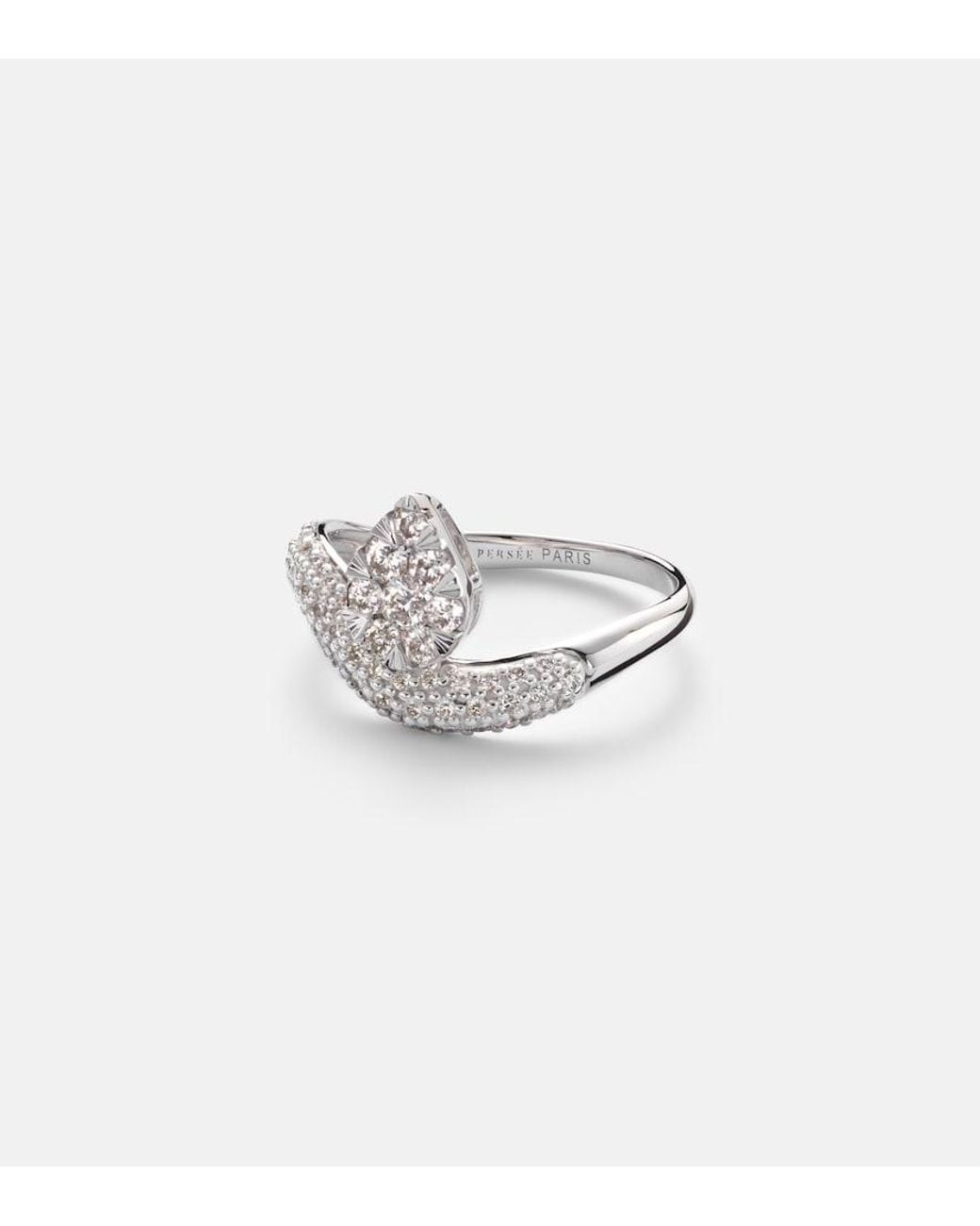 PERSÉE White Wave Alliance 18Kt Ring With Diamonds