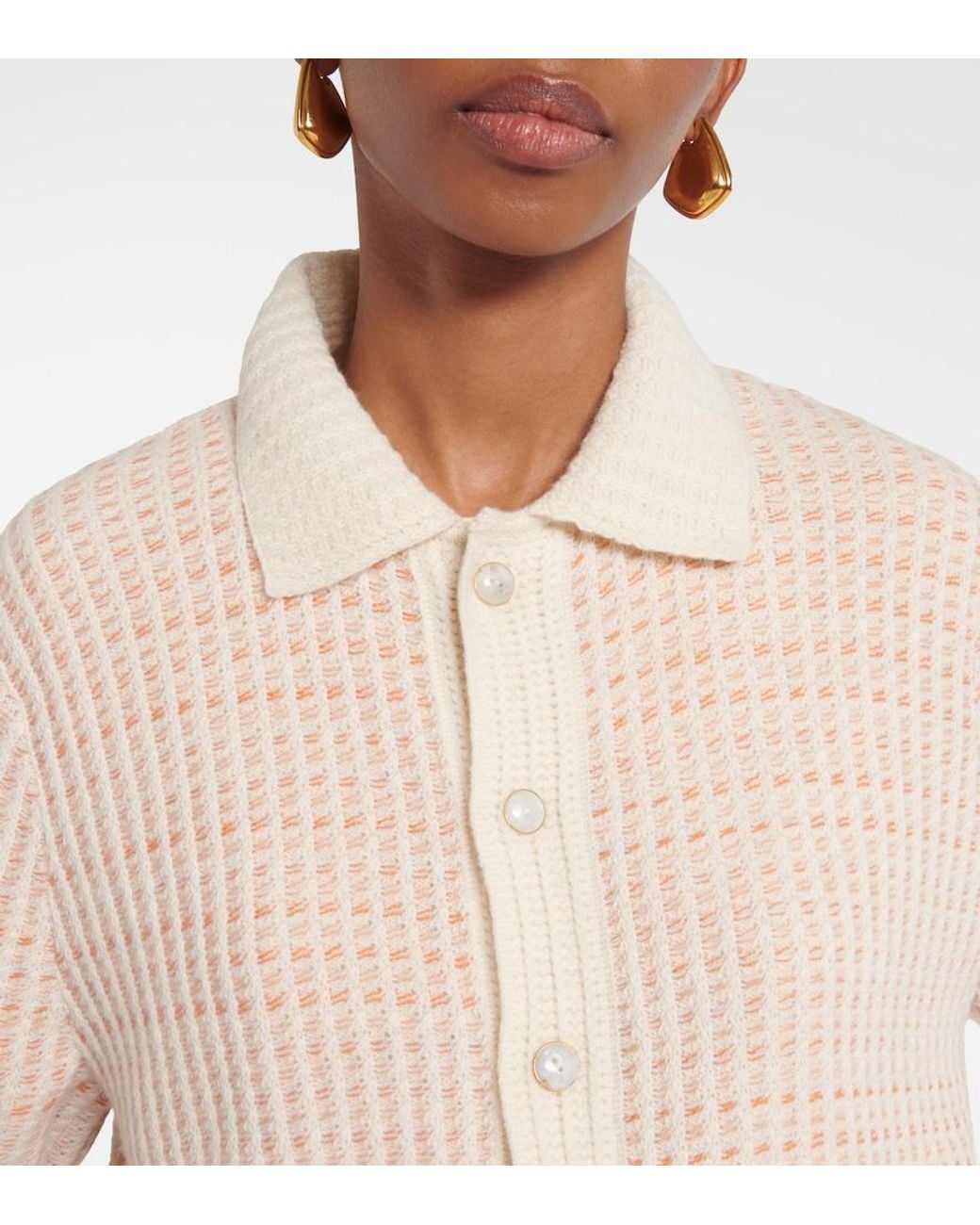 God's True Cashmere Natural Noble Ribbed-Knit Cashmere Shirt