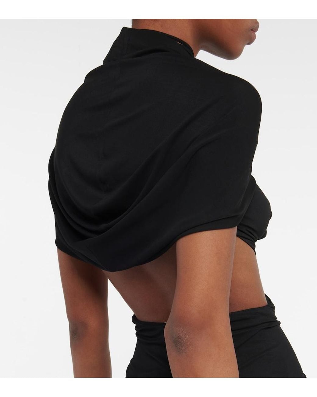 Magda Butrym Black Cut-Out Silk Maxi Dress