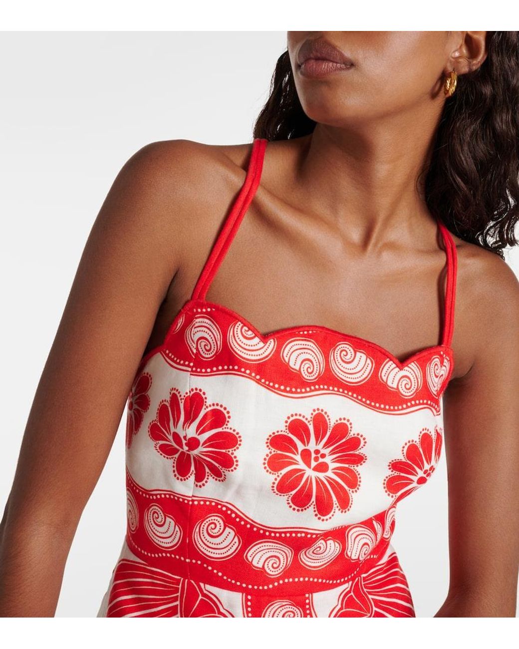 FARM Rio Ainika Shell Euroflax Premium Linen Mini Dress, Ainika Shell in  Red | Lyst