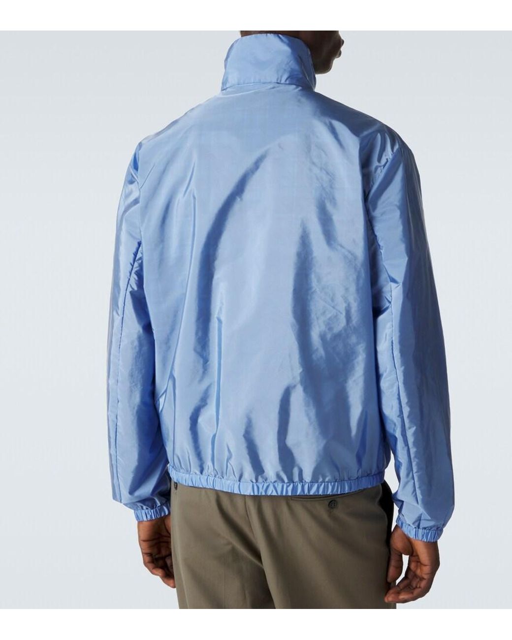 Prada Blue High-Neck Zip Jacket for men