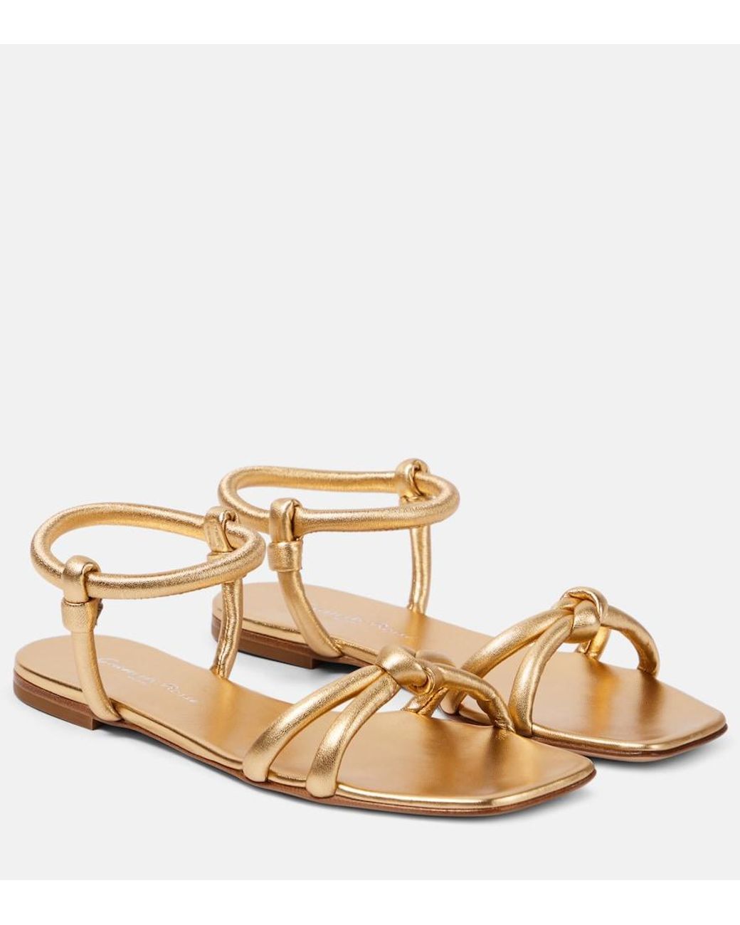 Gianvito Rossi Juno 05 Metallic Leather Sandals
