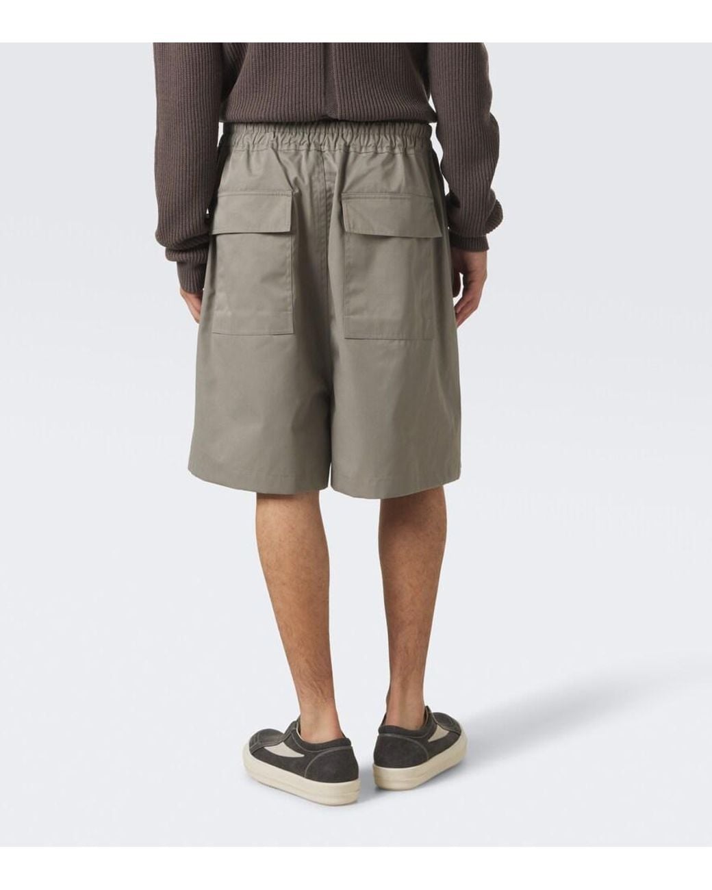 Rick Owens Gray Faun Faille Bermuda Shorts for men