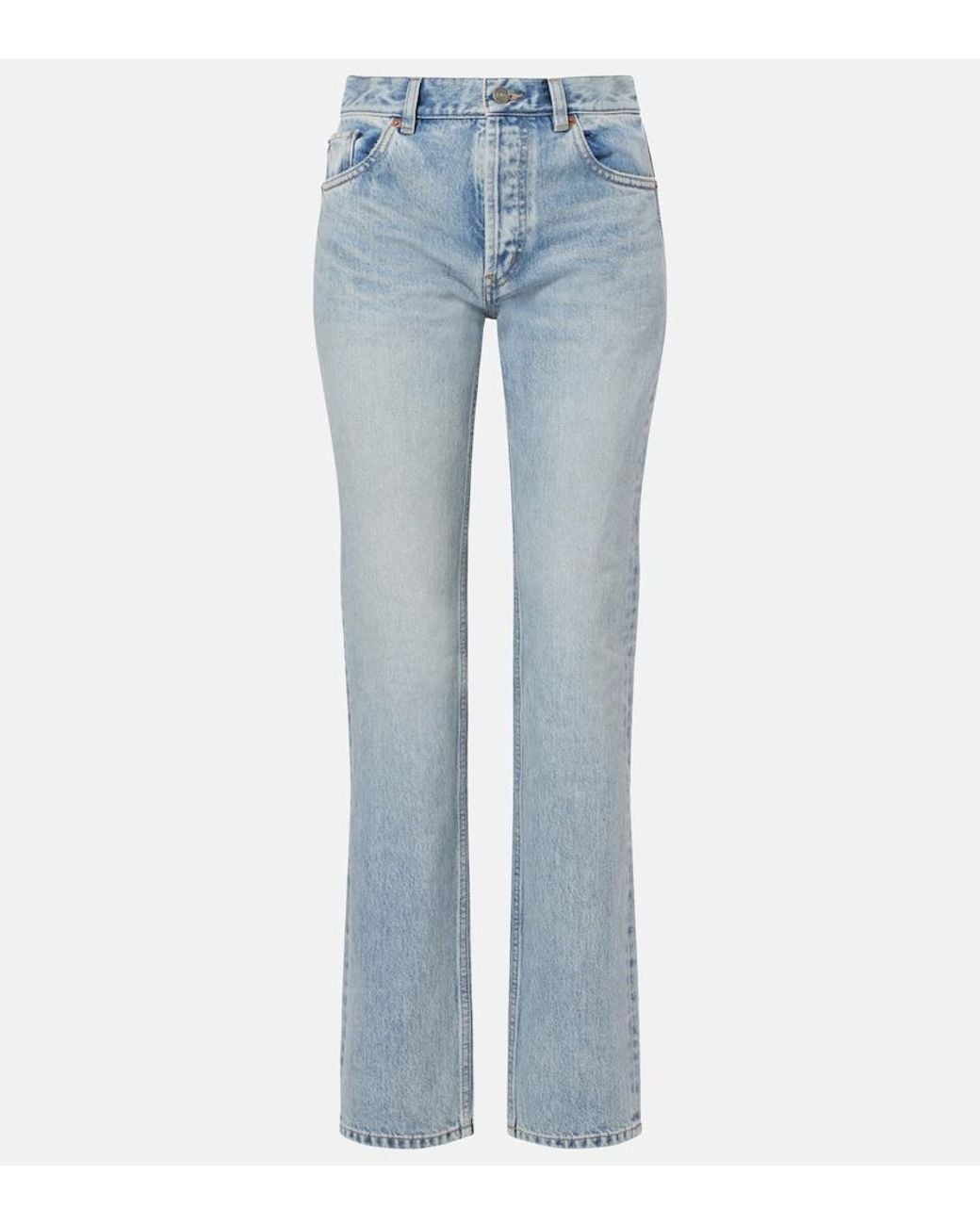 Saint Laurent Blue High-Rise Straight Jeans