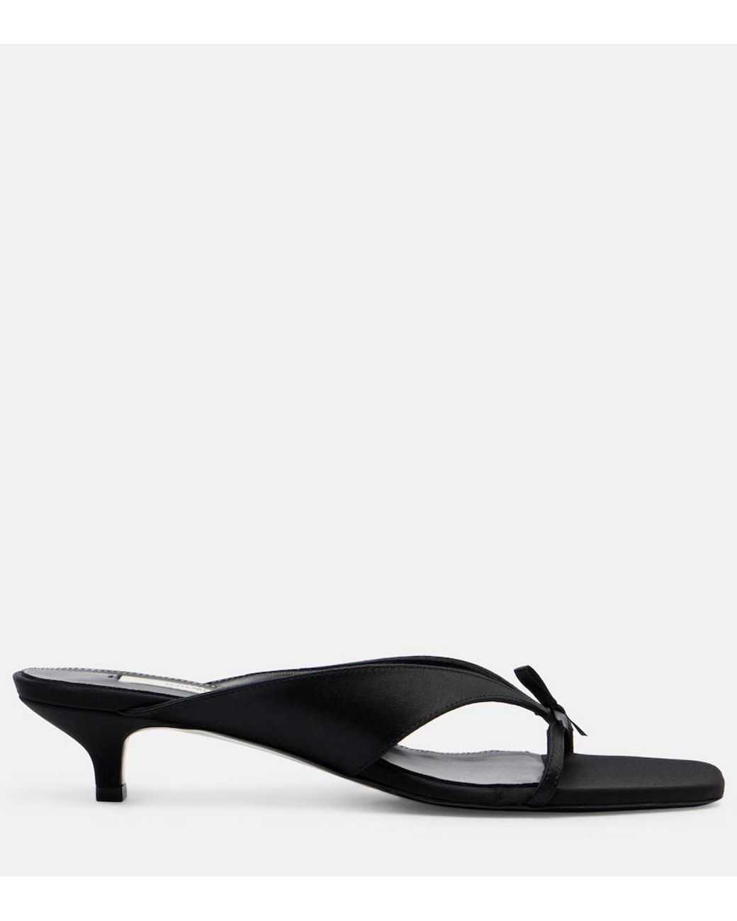 Totême Black Bow-Detail Satin Mules