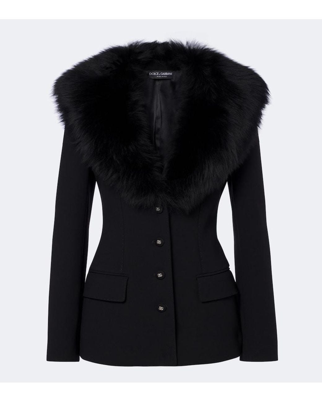 Dolce & Gabbana Black Dg Wool-Blend Jacket