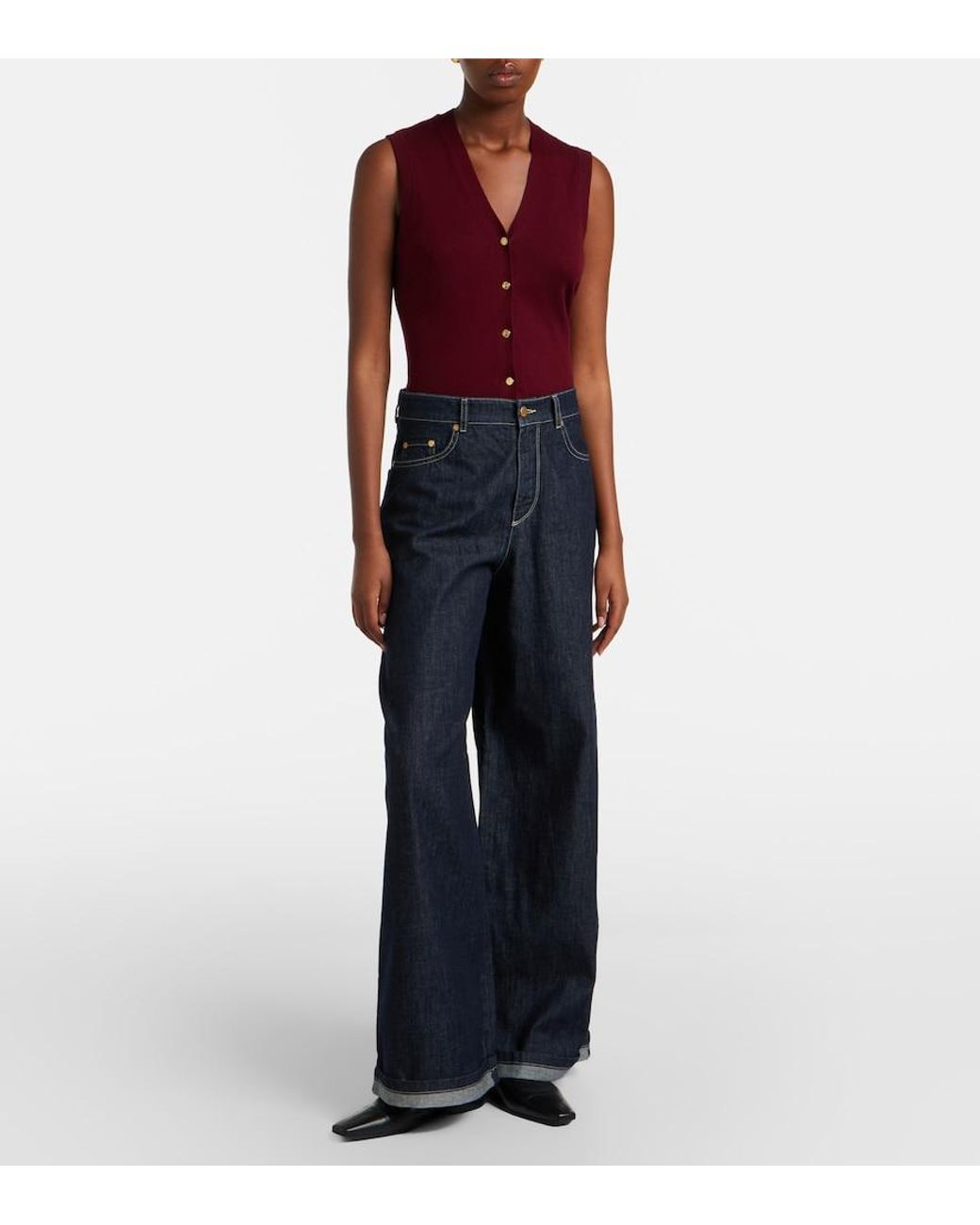 Max Mara Blue Wide-Leg Jeans