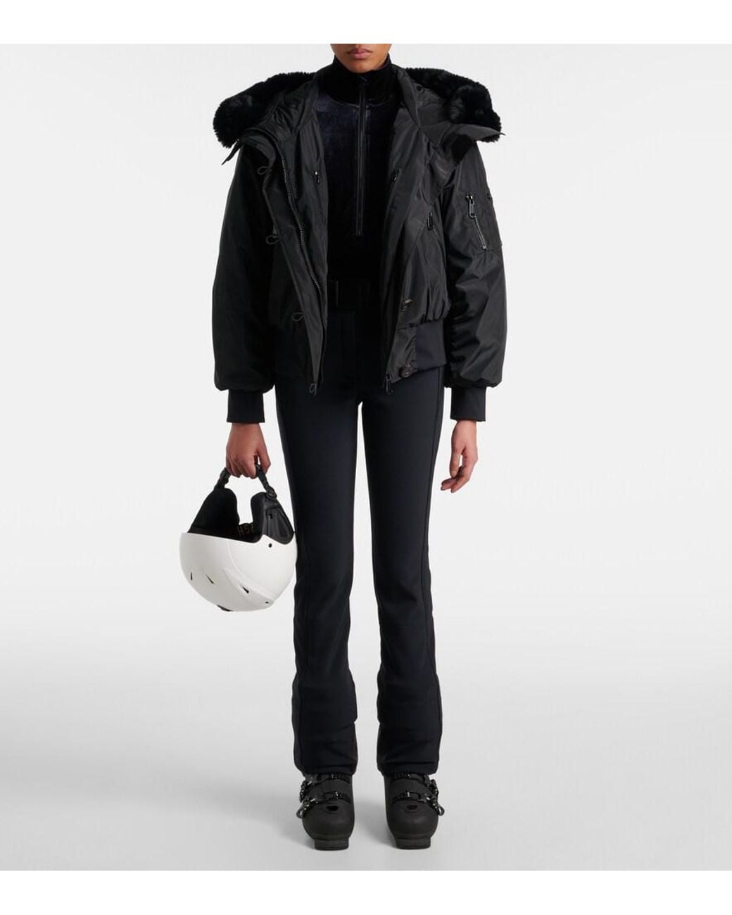 Goldbergh Black Radient Half-Zip Velvet Ski Top