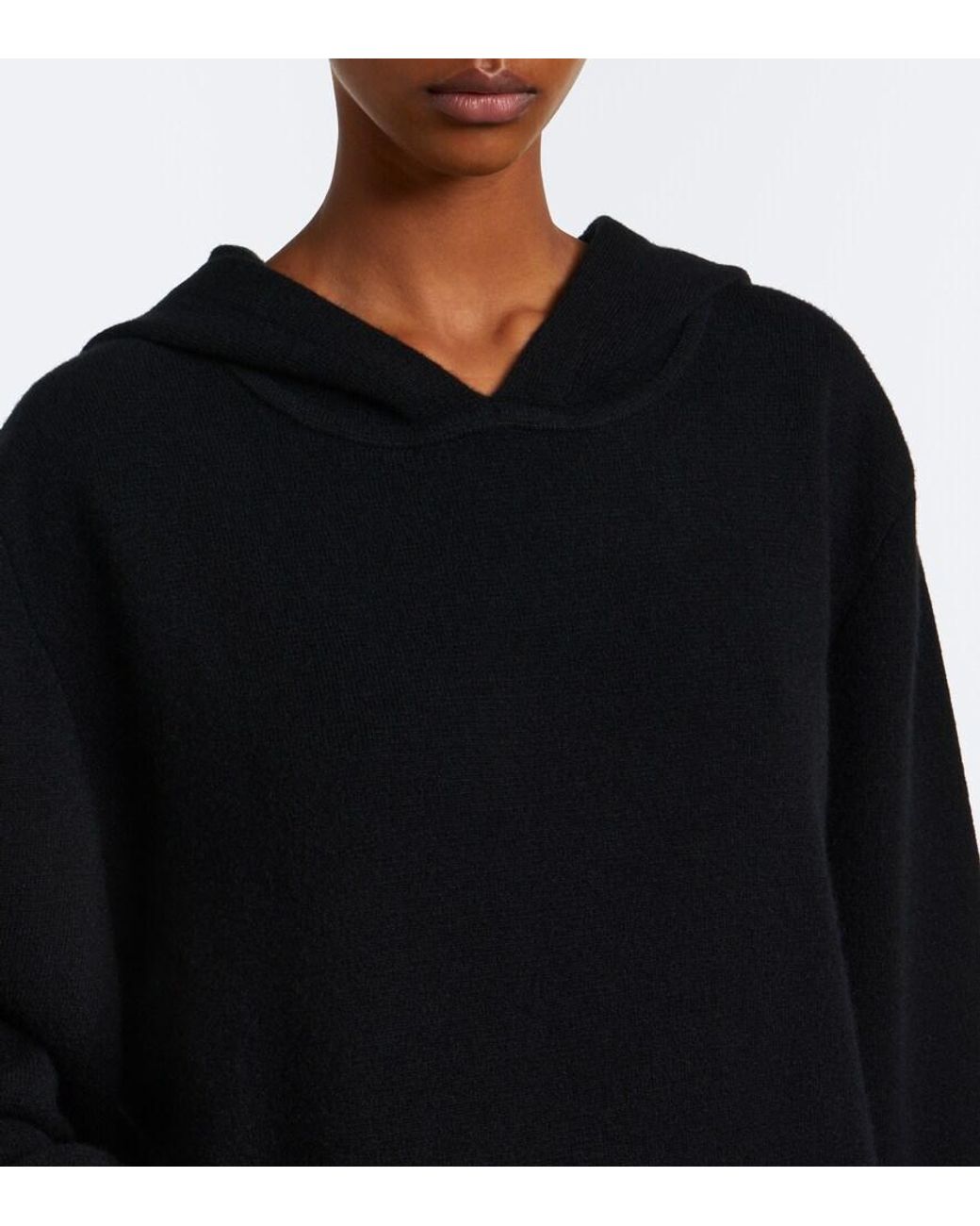 God's True Cashmere Black Milano Cashmere Hoodie With Tiger's Eye
