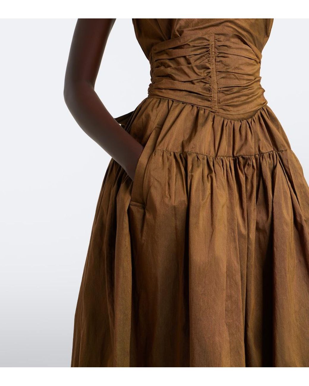 Vivienne Westwood Brown Sunday Cotton-Blend Twill Midi Dress