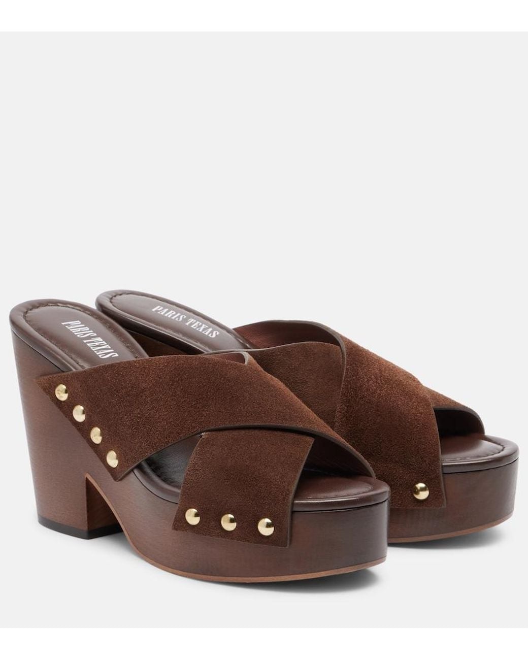 Paris Texas Brown Marisol Suede Platform Mules