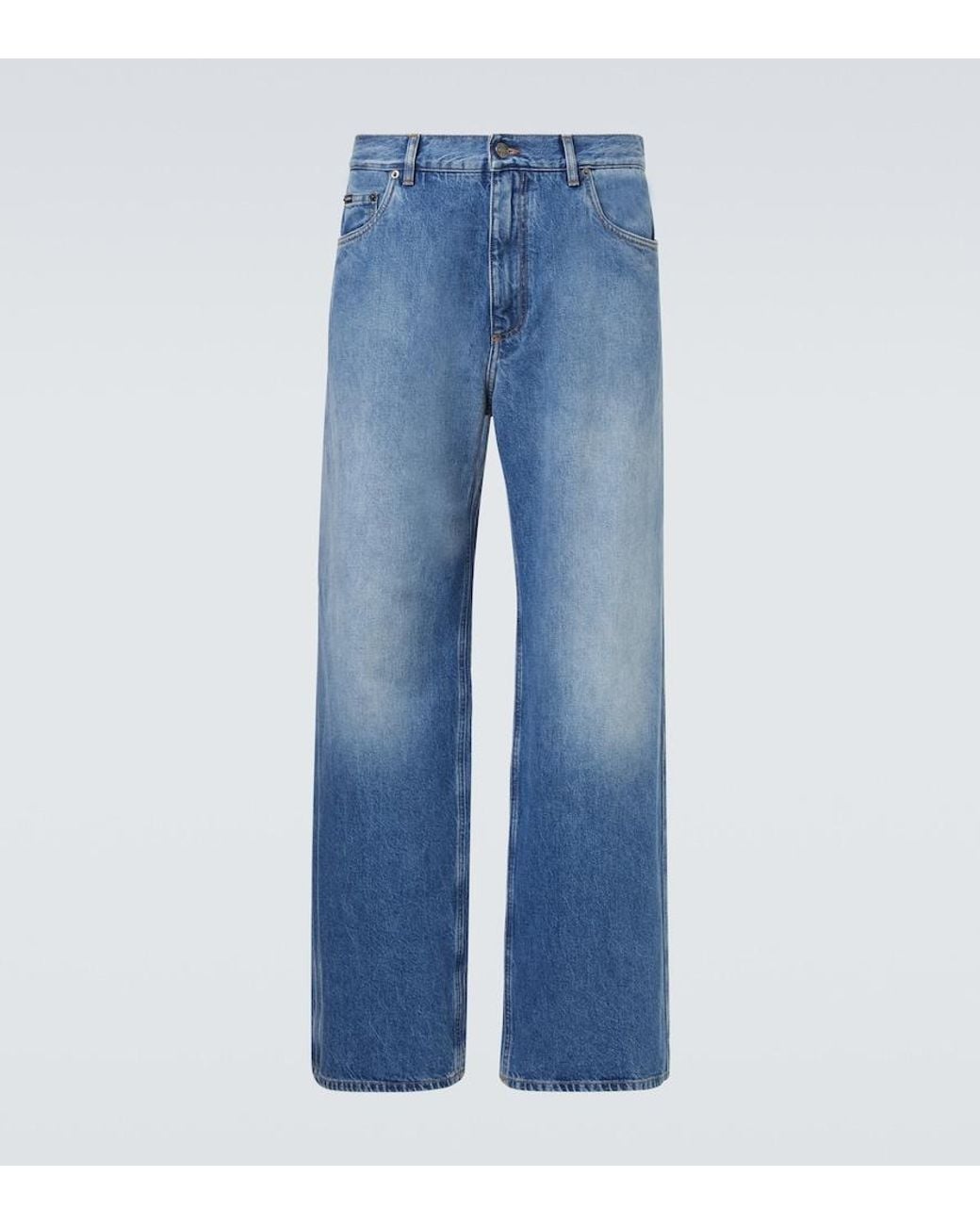 Dolce & Gabbana Blue Mid-Rise Wide-Leg Jeans for men