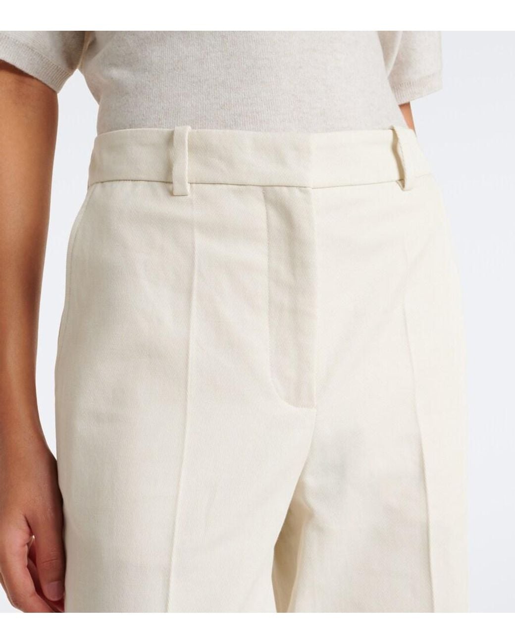 Joseph Natural Mitae Cotton And Linen Twill Straight Pants