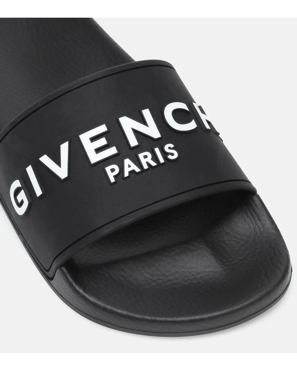 【GIVENCHY】Paris Flat ロゴ スライド ブラック Givenchy Paris Flat Logo Slides in Black | Lyst