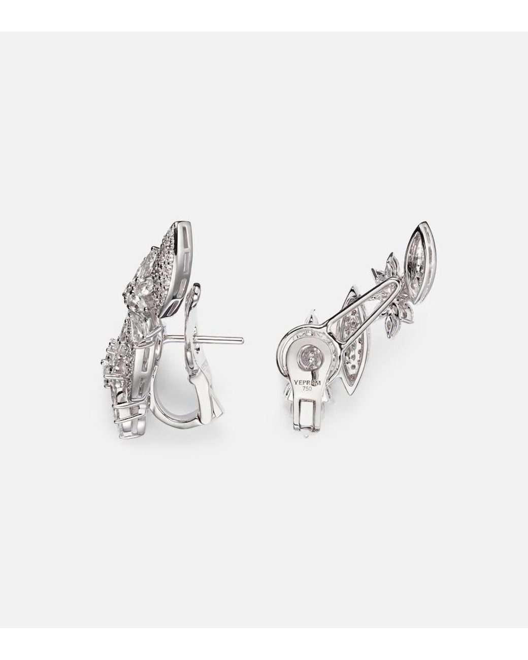 YEPREM Metallic Y-Couture 18Kt Earrings With Diamonds
